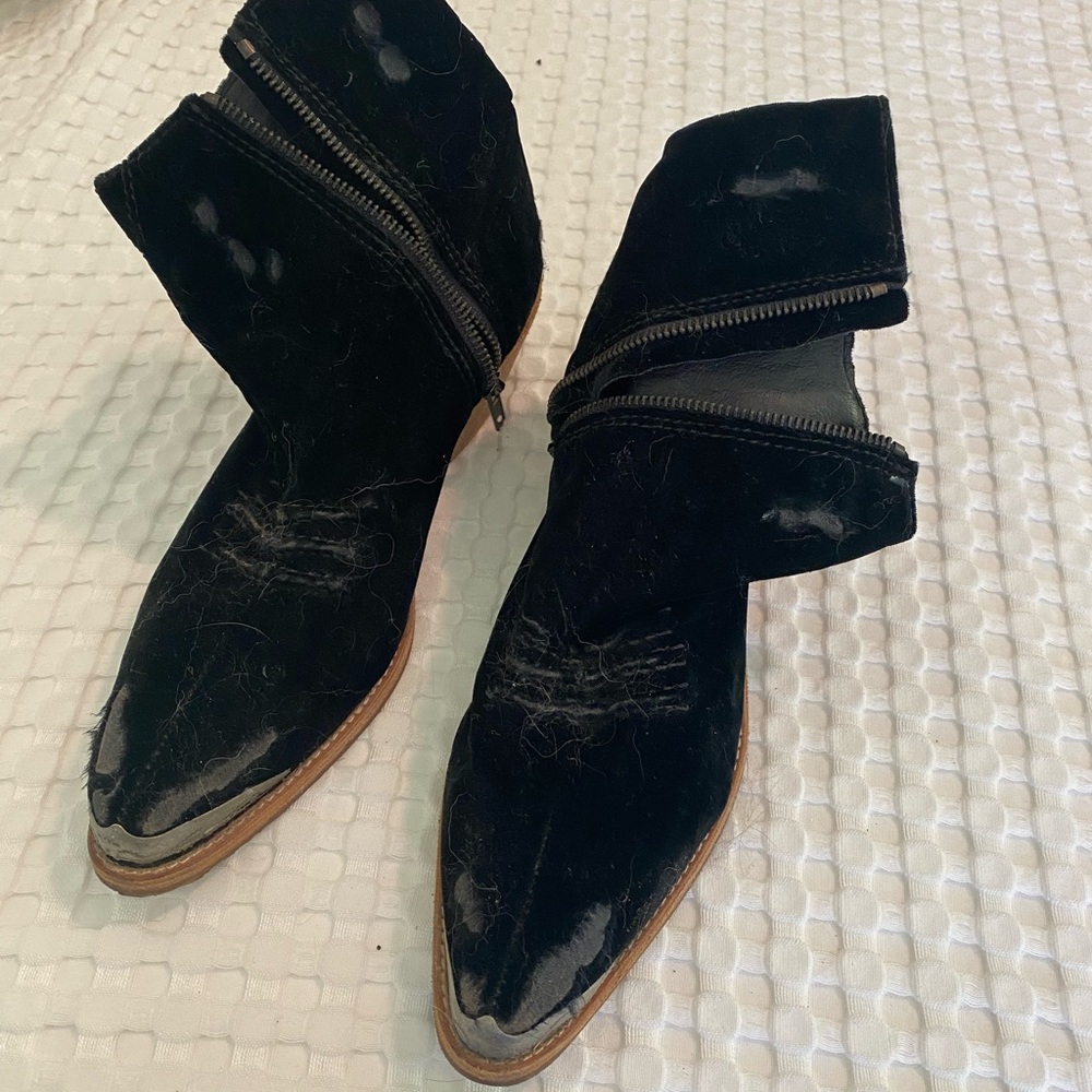 Black Free People Cowboy Booties